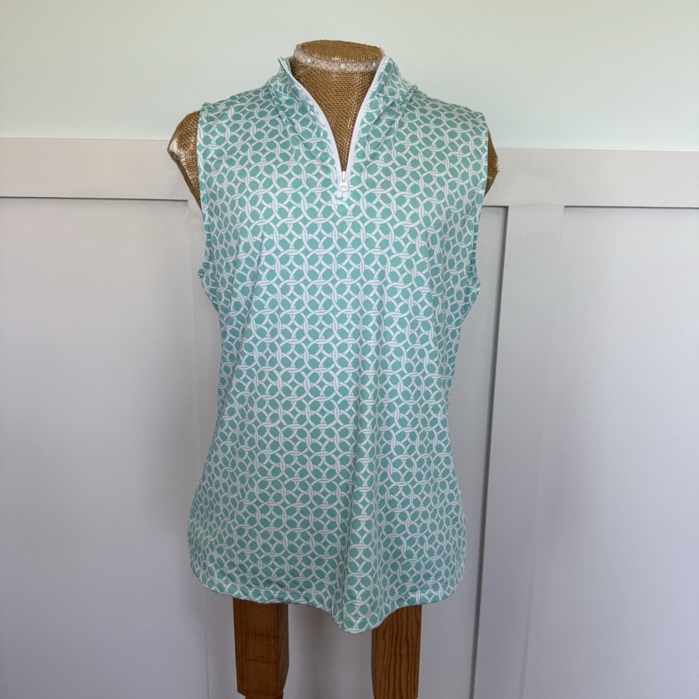 TOMMY BAHAMA Sleeveless Active Top XL 1/4 Zip Pickleball Golf Tennis Wicking